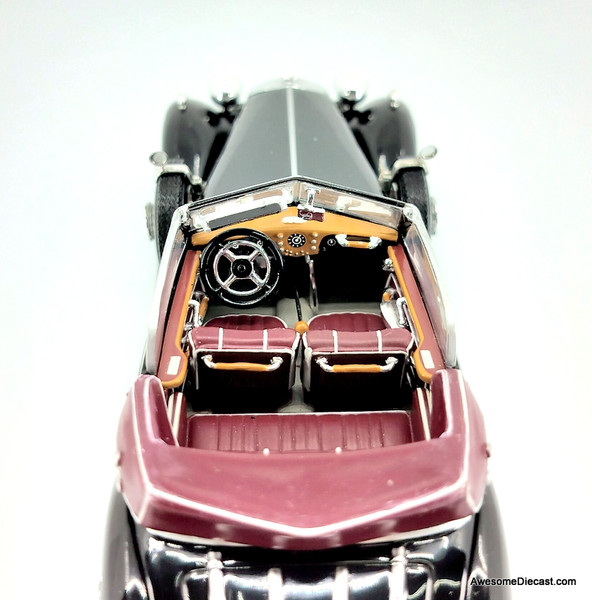 Minichamps 1:43 1938 Horch 853A Cabriolet, Black/Red