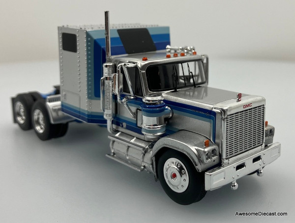 IXO 1:64 1980 GMC General Sleeper Tractor, Silver/Blue
