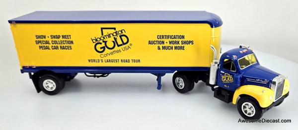 First Gear 1:34 1960 Mack Model B-61 Tractor & Trailer, Yellow/Blue: Bloomington Gold
