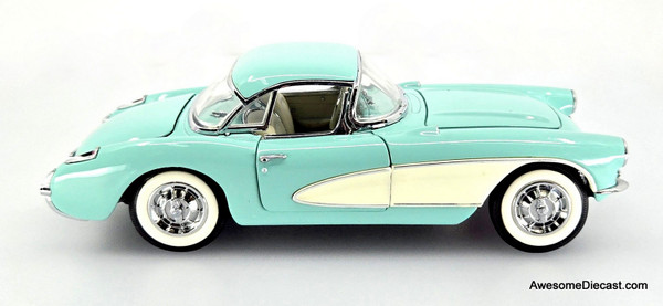 1956 Chevrolet Corvette - Light Green/White 1:24 Diecast Model by
