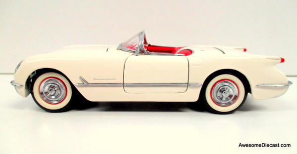 1953 Chevrolet Corvette – White/Red Interior 1:24 Retro Diecast