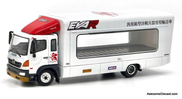 Tiny 1:64 Hino 500 Car Transporter, White: Project Evangelion Racing