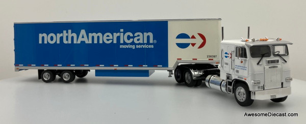 Freightliner FLD COE w/ Moving Trailer: North American Van Lines 1:43 Diecast/ABS Plastic Model Truck by Altaya