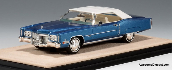 Stamp Models 1:43 1972 Cadillac Eldorado Convertible (Roof Up), St Moritz Blue Metallic
