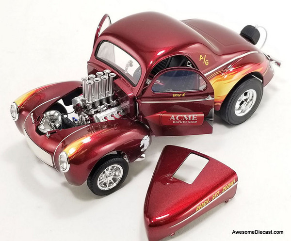 1940 Gasser - Acme Rocket Sled - Metallic Red - 1:18 Diecast Model