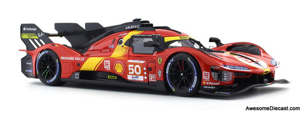 2023 Ferrari 499P #50 24 Hours Le Mans Red 1:18 Diecast Model Car by Burago
