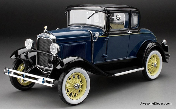 1931 Ford Model A Coupe, Riviera Blue 1:18 Diecast Model Car by Sun Star