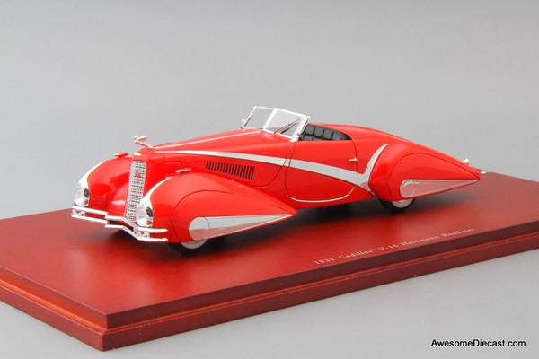 1937 Cadillac V16 Hartmann Roadster - Red 1:43 Resin Model by TSM