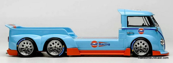 Volkswagen T1 6x6 Flatbed Tow Truck Gulf Livery, Light Blue 1:64