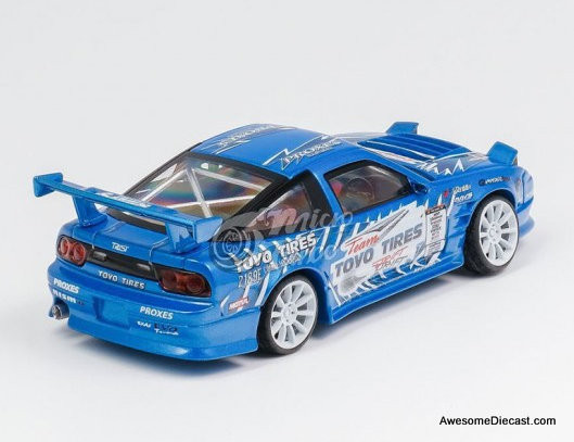Nissan 180SX Drift Car, Metallic Blue: Toyo Tires 1:64 Diecast