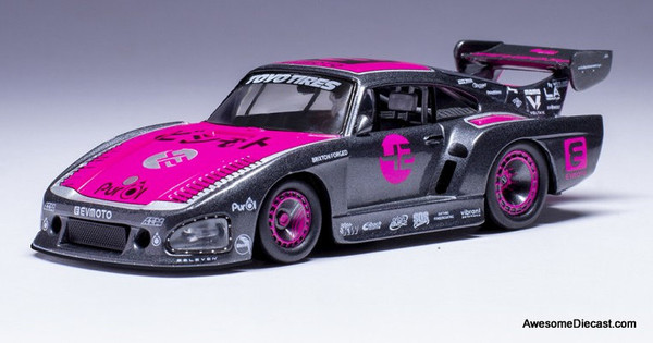 Porsche 935 K3V Bisimoto, Metallic Gray/Pink 1:43 Diecast Model Car by IXO