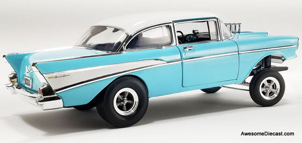 1957 Chevrolet Bel Air Gasser, Blue/White 1:18 Diecast Model Car