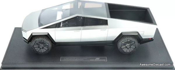 2024 Tesla Cyber Truck, Stainless Steel 1:18 Resin Cast Model by