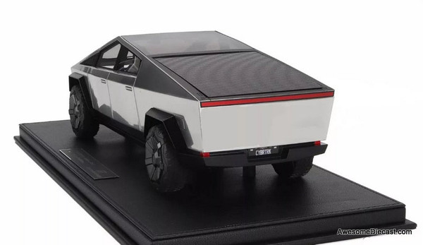 2024 Tesla Cyber Truck, Stainless Steel 1:18 Resin Cast