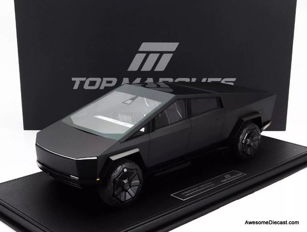 2024 Tesla Cyber Truck, Matte Black 1:18 Resin Cast Model by Top Marques