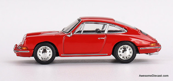 1963 Porsche 901, Signal Red 1:64 Diecast Model Car by Mini GT
