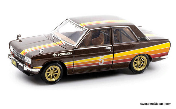 1970 Datsun 510 #5, Metallic Brown 1:24 Diecast Model Car by M2 Machines