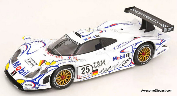 Porsche 911 Gti #25 1998 24Hrs Le Mans, White 1:18 Diecast Model Car by Werk83