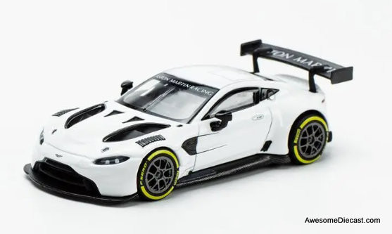 Aston Martin GT3, White 1:64 Diecast Model Car by Pop Race