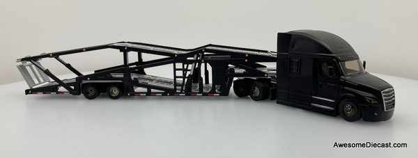 RARE!! Freightliner Cascadia Car Transporter, Satin Black 1:64 Diecast Model Truck by Mattel