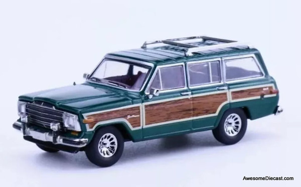 1990 Jeep Wagoneer, Green 1:64 Diecast Model Car by 596 Model