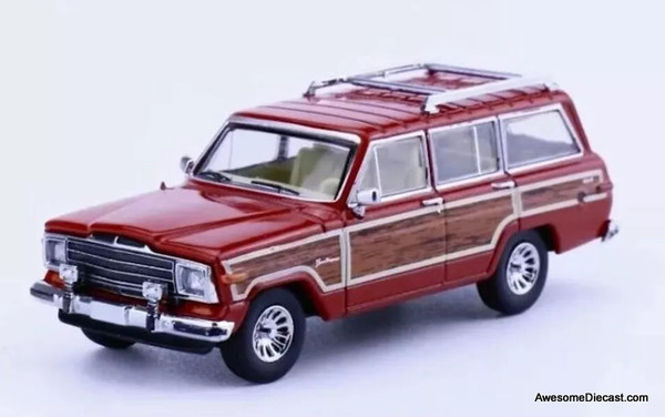 1990 Jeep Wagoneer, Red 1:64 Diecast Model Car by 596 Model