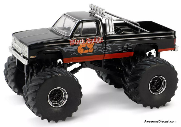 1987 Chevrolet Silverado Monster Truck Black Knight 1:64 Diecast Model Truck by Greenlight