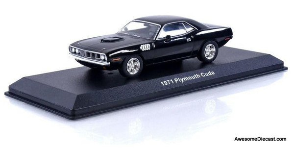 1971 Plymouth Cuda, Black (John Wick Chapter 4) 1:43 Diecast Model Car by Greenlight