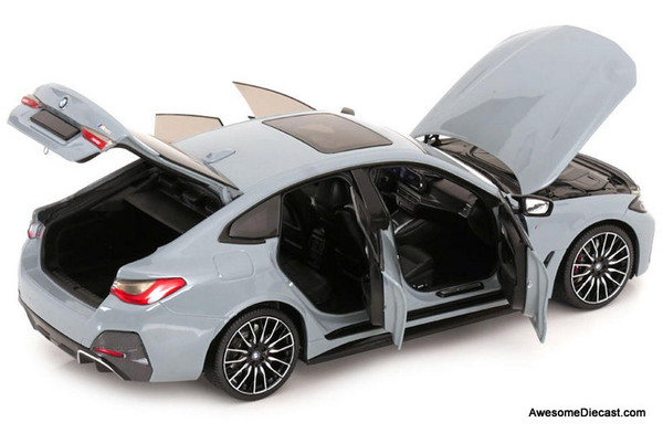 2022 BMW i4 M50 (G26), Metallic Gray 1:18 Diecast Model Car