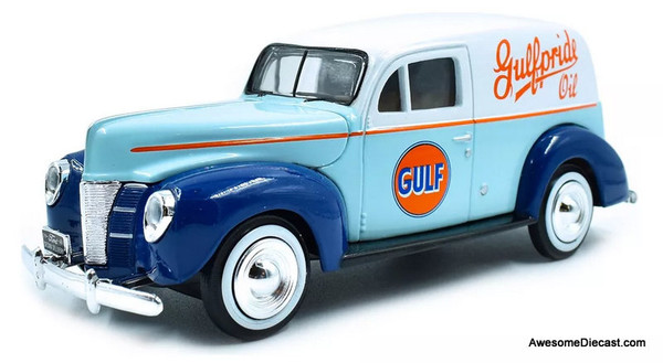 1940 Ford Sedan Delivery Van: Gulf Oil 1:24 Diecast Model Van by Motor Max