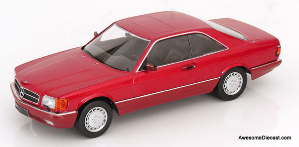 1985 Mercedes 500 SEC, Metallic Red 1:18 Diecast Model Car by KK Scale