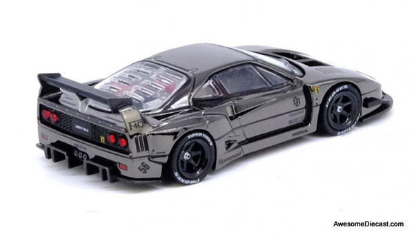 Ferrari F40 LBWK, Black Chrome 1:64 Diecast Model Car by Inno64