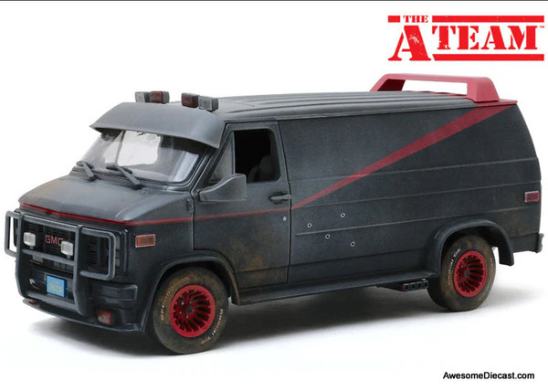 1983 GMC Vandura Van (Weathered Verson w/ Bullet Holes) - The A-Team 1:18 Diecast Model Van by Greenlight