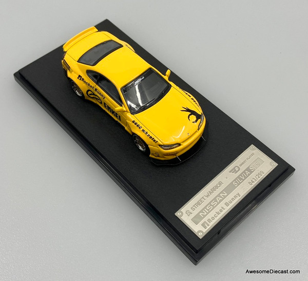 Nissan Silvia S15 Rocket Bunny, Yellow 1:64 Diecast Model Car by