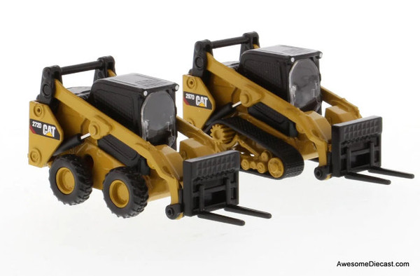 Cat 272D2 Skid Steer Loader &  Cat 297D2 Compact Track Loader 1:64 Diecast Model Vehicles by Diecast Masters