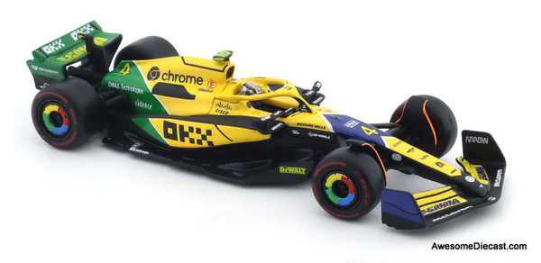 McLaren MCL38 Formula 1 Race Car #4 2024 Monaco Grand Prix 1:43 Diecast Model Car by Burago