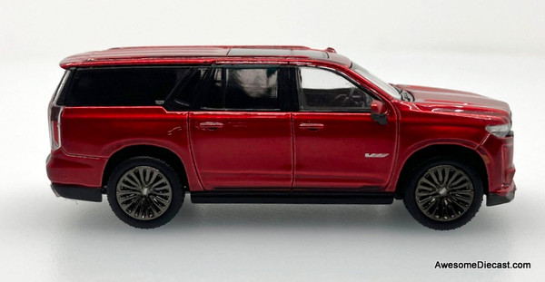 Cadillac Escalade ESV, Metallic Red 1:64 Diecast Model Car by