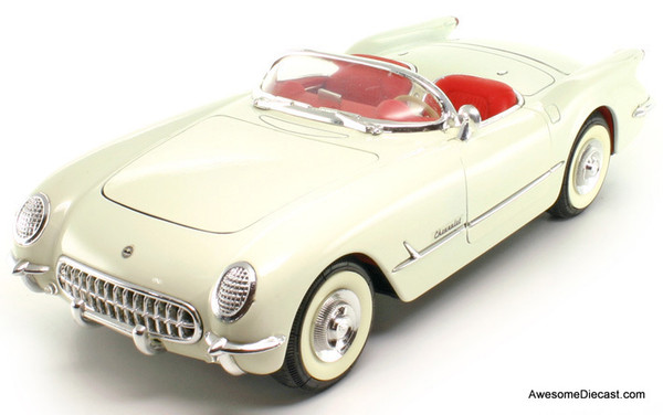 1955 Chevrolet Corvette Convertible (Roof Down) - Cream 1:18 Diecast Model by MIRA