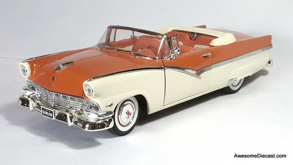 1956 Ford Sunliner Convertible, Orange/Ivory 1:18 Diecast Model by American Muscle