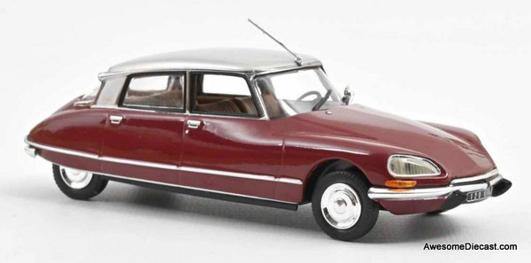 1972 Citroen DS 23 Pallas, Grenade Red/Silver 1:43 Diecast Model Car by Norev