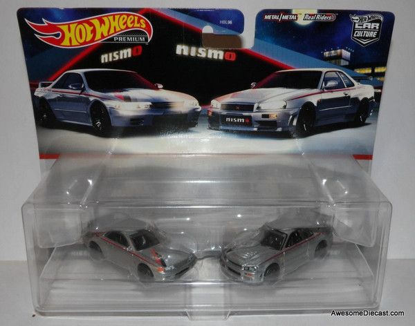 Hot Wheels Premium 2 Pack Nissan Skyline GTR (BNR32) & (BNR 34) 1:64 Diecast Model Cars by Hot Wheels