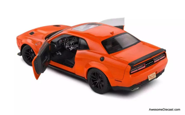 SOLIDO 1/18 チャレンジャーワイドボディ HAZARD Tribute 2023 Dodge Challenger R/T Scat Pack Widebody, Orange