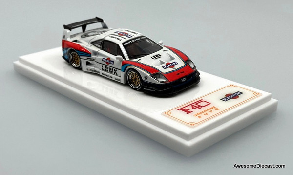 Ferrari F40 (Gull Wing Doors) Martini Livery 1:64 Diecast Model Car by Demon King
