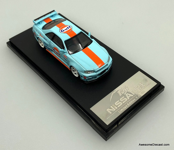 Nissan Skyline R34 GT-R Nismo Z-Tune Gulf Livery 1:64 Diecast