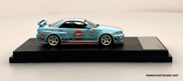 Nissan Skyline R34 GT-R Nismo Z-Tune Gulf Livery 1:64 Diecast