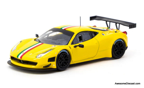 Ferrari 458 Italia GT3, Yellow 1:64 Diecast Model Car by Tarmac Works