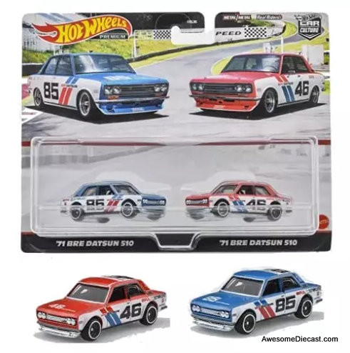 Hot Wheels Premium 1971 BRE Datsun 510 Twin Pack 1:64 Diecast
