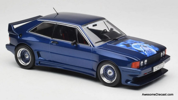 1980 Volkswagen Scirocco Rieger GTO Coupe, Metallic Blue 1:18 Diecast Model Car by MCG