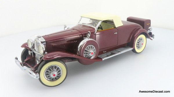 1935 Duesenberg Model J 550, Maroon/Cream 1:24 Diecast Model by Franklin Mint