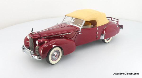 1940 Packard Custom - Maroon Convertible Victoria 1:24 Diecast Model by Franklin Mint